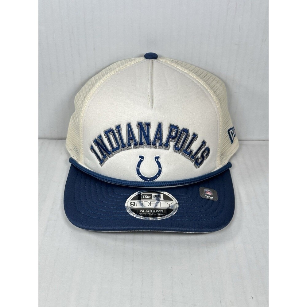 New Era 9FORTY Indianapolis Colts A-Frame M-Crown Rope Adjustable Hat Cap OSFM
